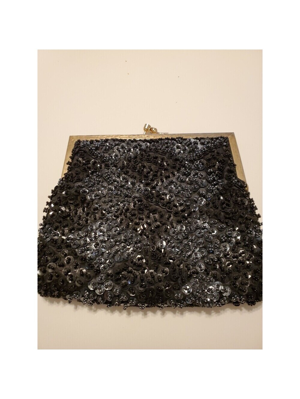 Vintage Hand Made Magid Black Beaded Purse